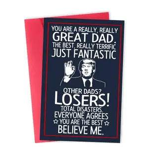 Funny Father’s Day Card – Joke Greeting Card for Dad, “You Are Really Great Dad” “Trust Me” Humorous Appreciation Card, Birthday & Father’s Day Gift for Him, Greeting Card with Envelope