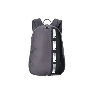 Puma Phase Printed Backpack with Fabric Material for Men and Women in Gray and Black