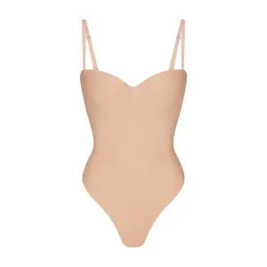 SKIMS BODY UNDERWIRE THONG BODYSUIT | CLAY