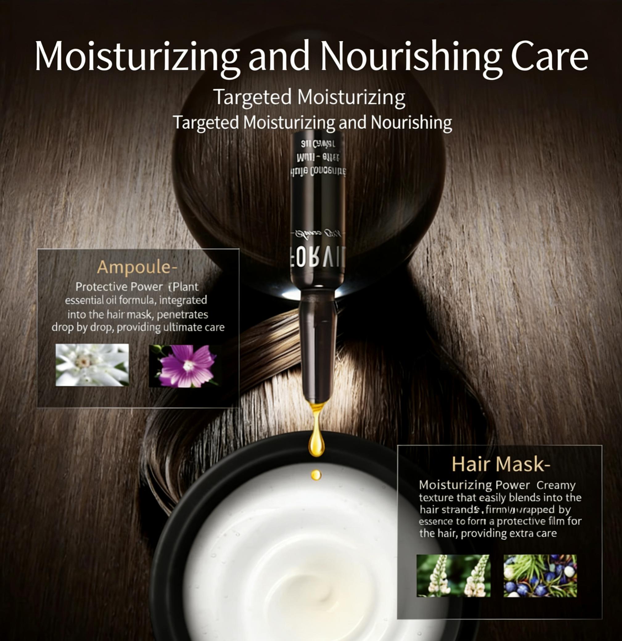 Viral Hack FORVIL High-Concentrate Serum Luxury Hair Mask & Ampoule Combo Fast Repair for Frizy Ends In-Flight Dryness Cure