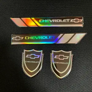 For Chevrolet car body decorative stickers, 4-piece set, car stickers, polycarbonate (PC) material, colorful waterproof stickers, car emblem stickers