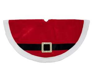 Northlight 48" Velveteen Santa Claus Belt Christmas Tree Skirt