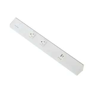 American Lighting Atom 18 in. Under Cabinet Power Strip, White, 120V, USB Ports