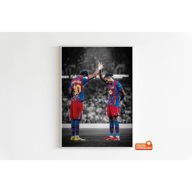 Raphinha Poster Lamine Yamal Poster Signed Football Poster( Unframed - Print Only )