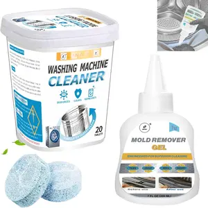 Bundle - Washing Machine Cleaner Tablets (20 Pack) & 7 oz Mold Remover Gel | Deep Cleaning, Odor & Mold Removal | Multi-Purpose Cleaner for Washing Machines, Household Surfaces & Bathrooms