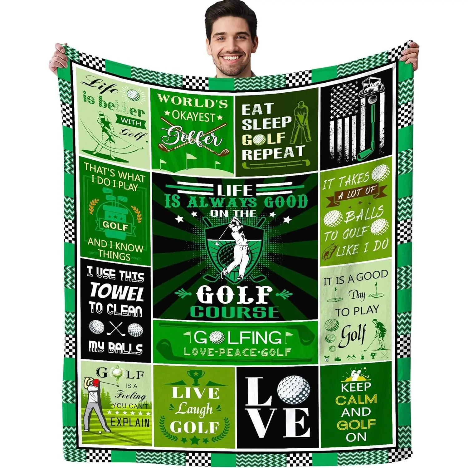 Golf Blanket Ultra Soft Warm Flannel Throw Blanket Golf Lover Best Golf Gifts Blankets for Men Women Adults Kids 50"X40"