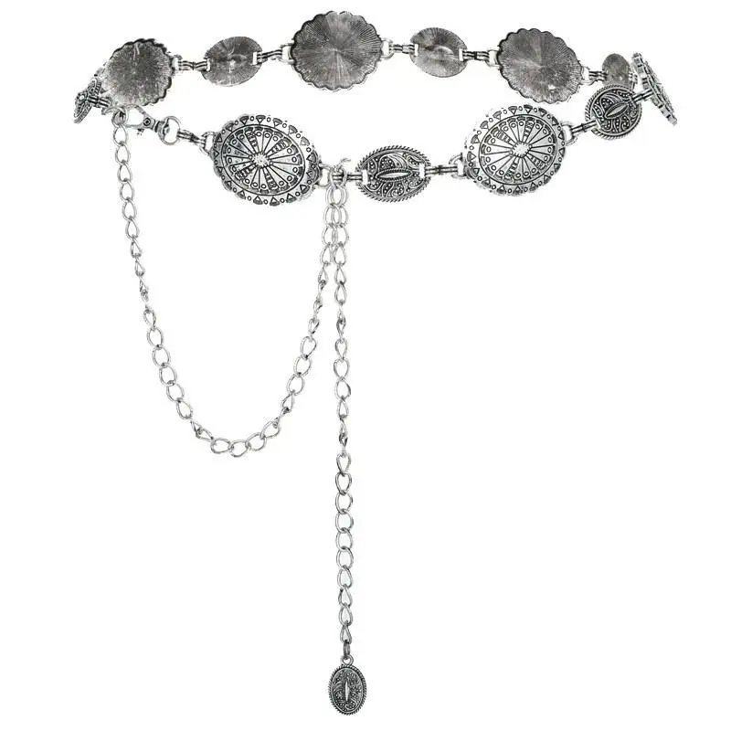 Western Chain Belt for Women Metal Chain Belt Metal Concho belt women Boho Chain Belt