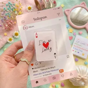 Cute Ace of Hearts Phone Grip Holder I'm So Lucky Playing Card Expanding Stand Aesthetic Phone Accessories Gift for Her Girlfriend Teen Girls Women