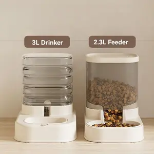 Simple Fashion Anti-Tip Automatic Feeding Water Dispenser, Dual Bowls Separated No Odor, Model Xinghao Wsw, Ca Prop 65 Compliant, Automatic Water Feeder