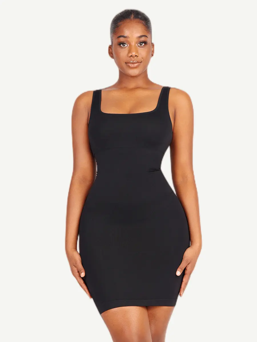 🌿 Eco-friendly Square-neck Shaper Snatched Seamless Dress