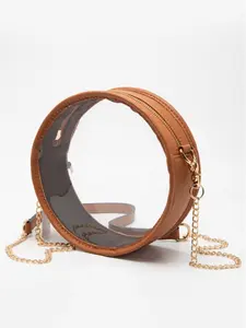 ROUNClear Round Stadium Crossbody Bag with Detachable Vegan Leather Strap - Ideal for Beach, Pool, Park, and Outdoor Activities