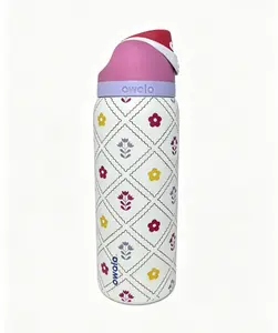 Owala 32oz FreeSip Insulated Water Bottle Cute Floral Quilted Print Leak-proof Stainless Steel Travel Coffee Mug Keeps Drinks Cold 24H Drinkware Flasks Drinkware Flasks Bottled Portable Tumbler Wide Mouth Leakproof Glass Juice Stranger Things