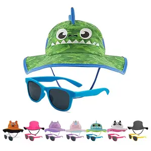 Kids Sun Hat for Girls & Boys with UV Protection- Toddler Beach Hat for Fishing Safari Play Hat with Sunglasses(2-14 Years)