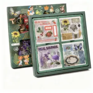 100 Pcs Vintage Aesthetic Sticker Gift Box Set, Retro Decorative Decals No Repeats for Scrapbooking, Bullet Journaling, DIY Arts & Crafts, Ideal Gift for Journaling Enthusiasts