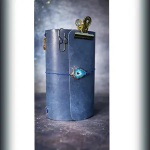 A5 Blue Tuscan Inspired Leather Journal       Studio Size 5.8" X 8.3"