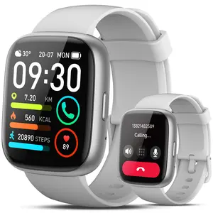 Meet the IDW26 Smartwatch!  Built-in Alexa, 1.83" HD touchscreen, Bluetooth calling, Heart rate & Sleep monitor, 120+ Sports modes, Waterproof. Works with Android & iOS. Your all-in-one tracker! Grey