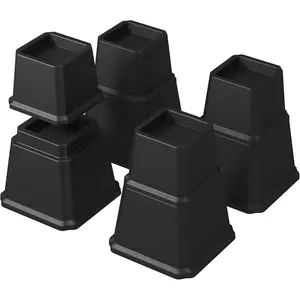 7 inch Heavy Duty Adjustable Bed Risers 1500 lbs Capacity Furniture Elevator Lifts for Bed Sofa and Table Set of 4 Black