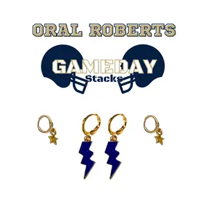 Oral Roberts Classic Gameday Earring Stack For Golden Eagles Game Day
