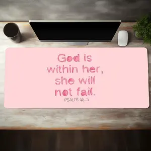 Inspirational Motivational Quote Mouse Pad, Rectangle Gaming Mouse Pad, Non-Slip Rubber Base Stitched Edge Desk Pad for Home Office Game, Desk Accessories