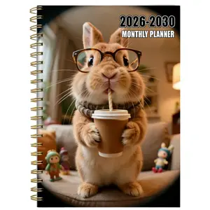 2026-2030 Monthly Planner/Calendar, 5-Year Monthly Planner, Monthly Budget Planner, Fun Bunny-Themed Cover Notebook, Yearly and Monthly Calendar Planning, Monthly Tabs, 60-Month Calendar, 5.5 x 8.3 inches, 71 Sheets/142 Pages Thick Paper