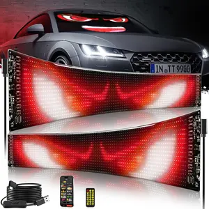 DIBMS Devil eyes For Vehicle, Truck, LED Matrix Panel, LED Sign For Car: Programmable, Bluetooth APP Control,Wireless APP-Controlled Scrolling LED Screen, Dynamic USB-Powered LED Display Screen