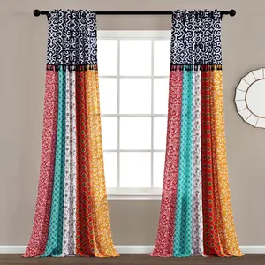 Lush Decor Boho Patch Window Curtain Panel Set - Multi-Colored Patterned Curtains for Home Decor Lush Decor Boho Patch Window Curtain Panel Set - Multi-Colored Patterned Curtains for Home Decor