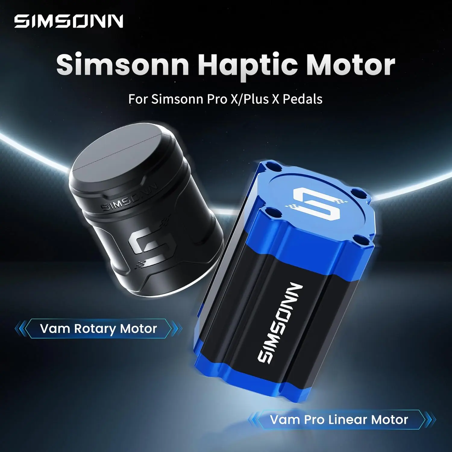 SIMSONN VAM Pro Haptic Reactor Racing Simulator Pedals with Telemetry, Rotary Feature, Linear Feature, VAM Pro Linear Motor & Tyre Lock Vibration Motor Module for Clearer Feedback