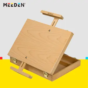 MEEDEN Art Sketchbox Tabletop Art Easel, Adjustable Beechwood Storage Box for Painting, Gift MEEDEN Art Sketchbox Tabletop Art Easel, Adjustable Beechwood Storage Box for Painting, Gift
