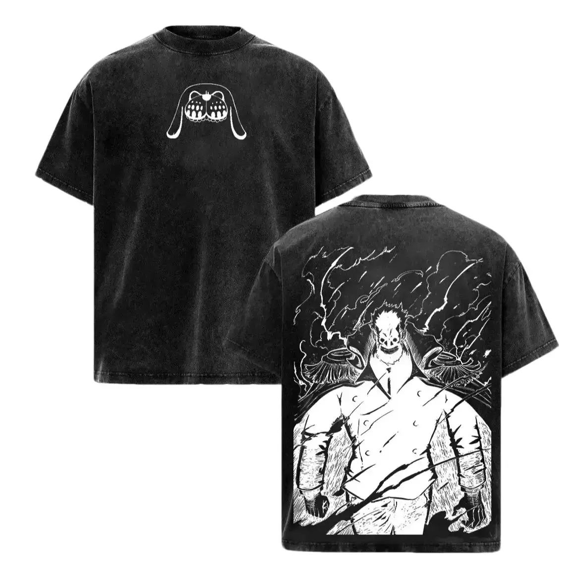 Monkey D Garp One Piece Vintage Washed Heavy Cotton T Shirt Anime Graphic Tee Retro Marine Hero Oversized Streetwear Top Gym Pump Cover Y2K Aesthetic Manga Lover Gift Otaku Merch Japanese Fashion Trending Unisex Apparel Workout Gear Shounen