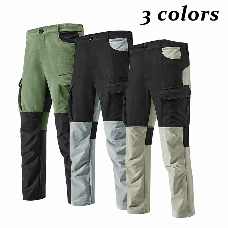 1/2/3 Pack Men Solid Color Tactical Work Trousers, Breathable Multi-Pocket Pants With Zipper Fastenings, Sturdy Outdoor Training Bottoms, Multi Color Options, Ideal For Work, Camping, Fishing In Spring And Autumn Seasons