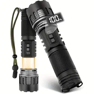 1pc Ultra Bright Rechargeable Flashlight, 4+6 Mode Scalable Flashlight, Ultra Bright High Brightness Flash, LED Tactical Flash, Suitable for Family Emergencies, Outdoor Running, Hunting, Camping, Hiking Gifts, Best for Christmas, Perfect for Thanksgiving