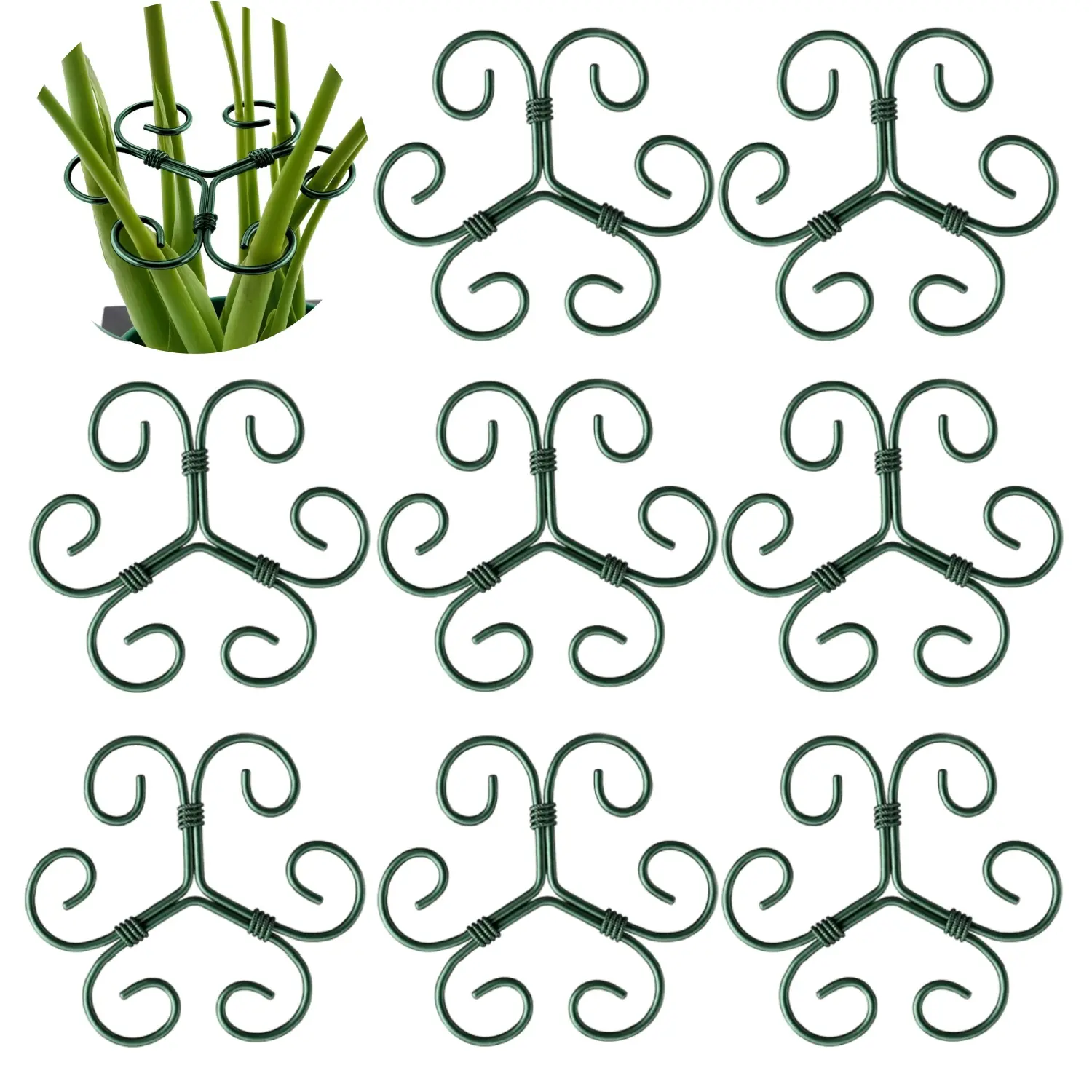 8Pcs Green Plant Stem Support, Plant Support for Indoor Plants, Climbing Houseplant Stem Holders, Reusable Plant Stabilizer, Indoor Plants Accessories - Home Improvement.
