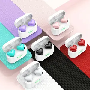 Beautiful Heart-shaped TWS Wireless Earphones with LED Digital Display and Low Latency, Suitable for Gaming/running/watching Movies/working. Girl's Favorite Gift