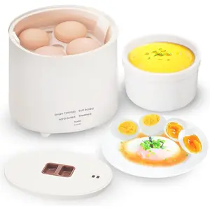 Rapid Egg Cooker - Mini Egg Cooker for Steamed, Hard Boiled, Soft Boiled Eggs and  Tamago - Electric Egg Boiler for  Kitchen, Dorm Use -  Egg Maker with Auto Shut OFF and