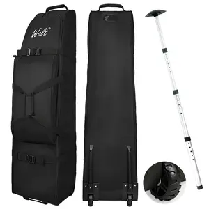 Wolt Golf Travel Bag for Airlines 900D Heavy Duty Case with Anti-Impact Support Rod Thick Padded Protection on Wheels Airline Approved for Travel & Vacation