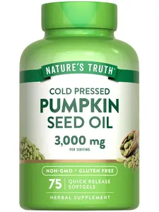 Pumpkin Seed Oil Softgels | 3000mg | 75 Count | Non-GMO & Gluten Free Supplement