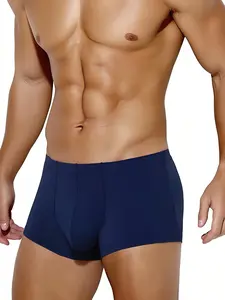 1pc Men's Stylish Plain Boxer Briefs, Comfortable & Breathable Fabric, Suitable for Casual, Gym, Sports & Fitness Wear