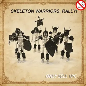 Flexible Movable Skeleton Knight Action Figures, Detachable Helmets Swords Shields, Articulated Warrior Toys for Kids Collectors Halloween, Figurines For Collectors