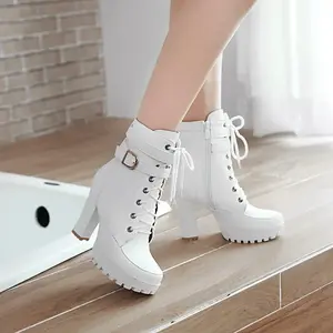 Women Ankle Boots Lace Up Ladies Boots