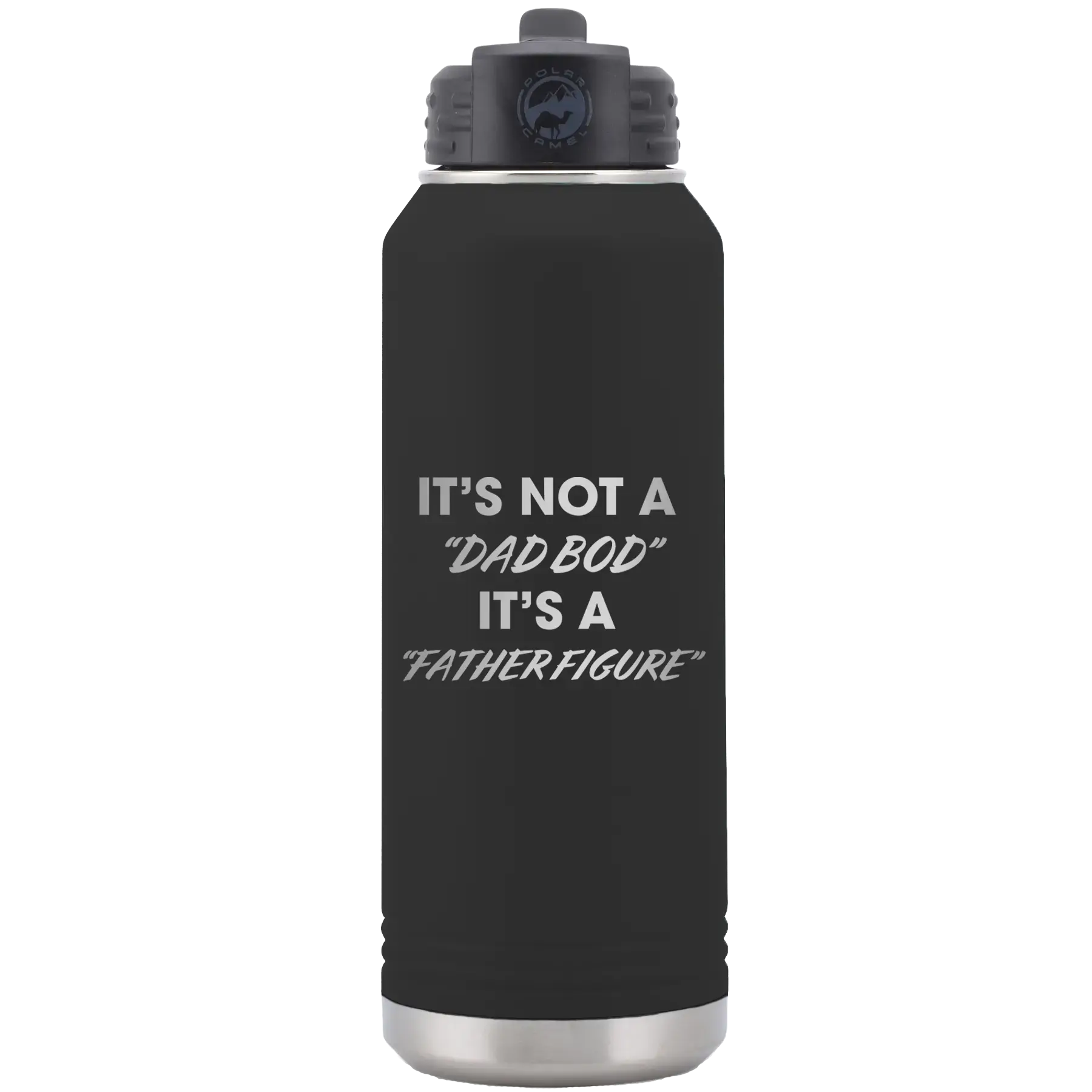 Personalized Dad Bod 32 oz Water Bottle - Black