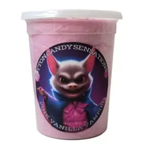 Halloween Series Pink Vanilla Vampire Gourmet Cotton Candy - Cotton Candy Sensations 200+ Flavors - Trick Or Treat Party Favor Snacks