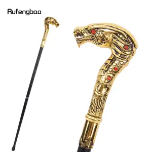 Golden Luxury Dragon Head Walking Cane Fashion Decorative Walking Stick Gentleman Elegant Cosplay Cane Knob Crosier 93cm