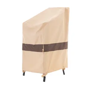 WJ X3 Patio Stackable Chair Covers, Beige & Coffee, 1 Pack, Luxury Edition