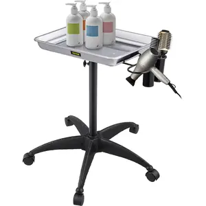 VEVOR Mayo Stand Medical Tray,  Height Adjustable Stainless Steel Salon Tray Easy Assemble Tattoo Cart Lab Tray with 2 Cups & 1 Metal Ring for SPA Clinic Personal Care Lab Hospital Dentistry, Silver