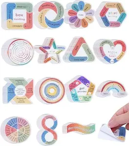 Breathing Stress Anxiety Stickers, Waterproof Patterns Calm Strips Stickers for Classroom Desk Adults Teens Anxiety Relief