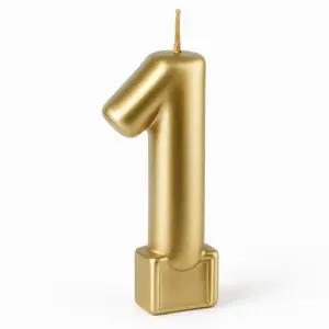 Metallic Gold Number 1 Candle