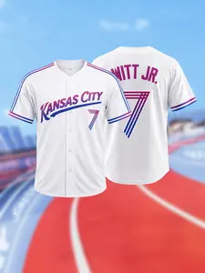 Kansas City 7 Premium Baseball Jersey, Unisex Full Embroidered Shirt, Breathable Comfortable Sports Uniform for Men Women