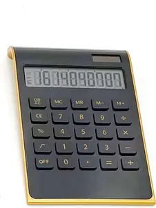 Solar Gold Calculator Standard Function Desktop Calculator LCD 10-Digit Desktop Calculator for Office, Home