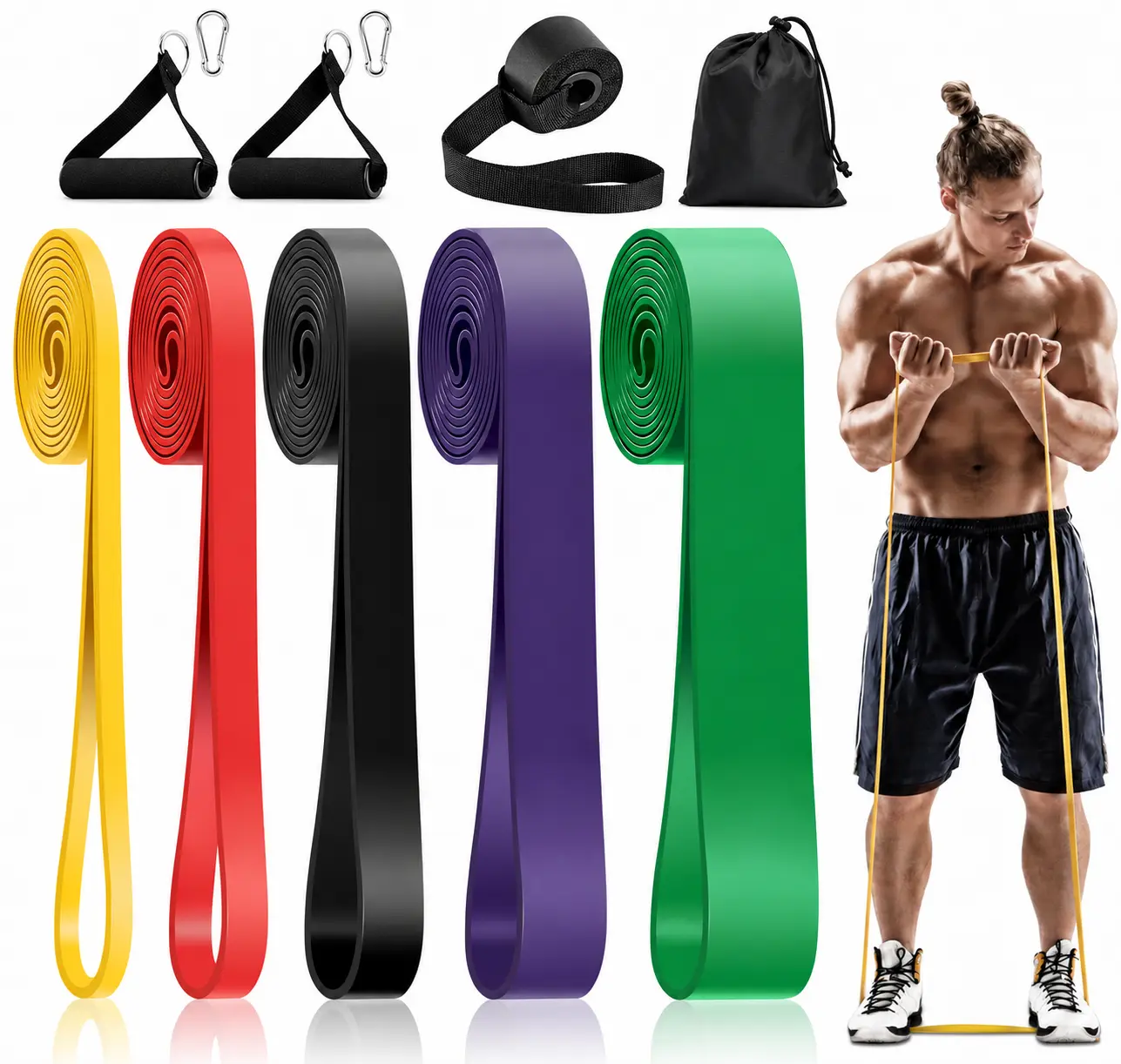 5-Level Resistance Bands for Working Out, Pull Up Assistance Bands