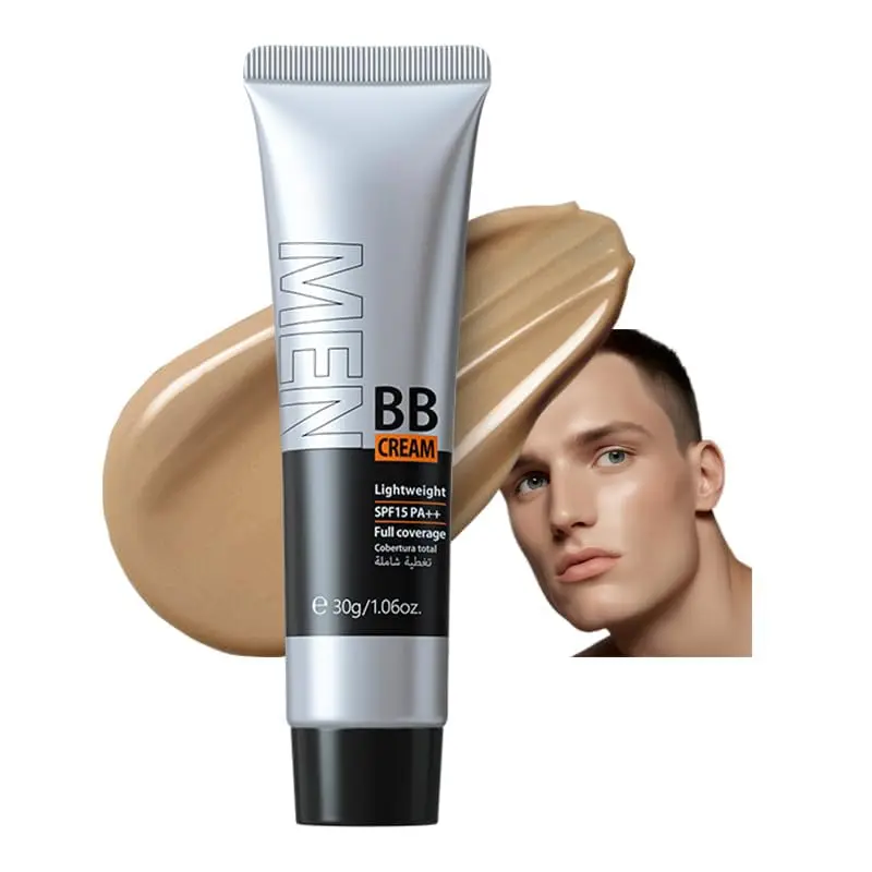 Men's BB Cream SPF 15 PA++ Full Coverage Foundation Concealer - 1.4oz Moisturizing Oil Control Matte Makeup for All Skin Types Tan 320